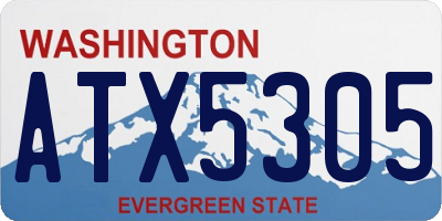 WA license plate ATX5305