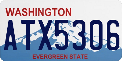 WA license plate ATX5306