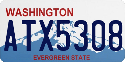 WA license plate ATX5308