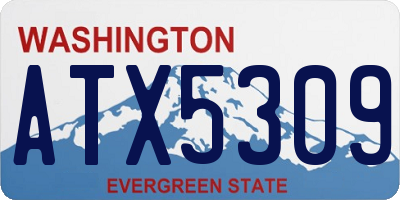 WA license plate ATX5309
