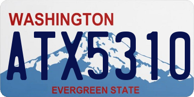 WA license plate ATX5310
