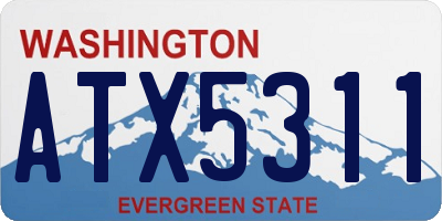 WA license plate ATX5311