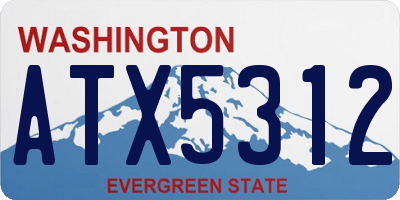 WA license plate ATX5312