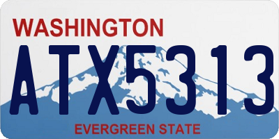 WA license plate ATX5313