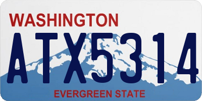 WA license plate ATX5314