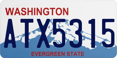 WA license plate ATX5315