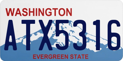 WA license plate ATX5316
