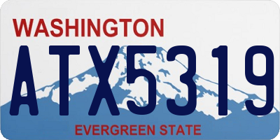 WA license plate ATX5319