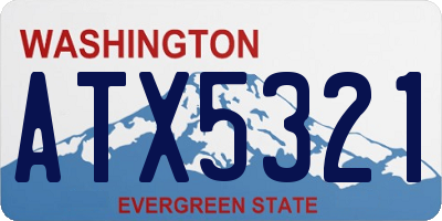 WA license plate ATX5321