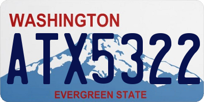WA license plate ATX5322