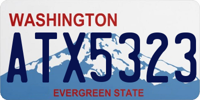 WA license plate ATX5323