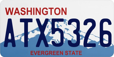 WA license plate ATX5326