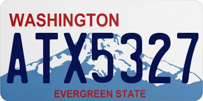 WA license plate ATX5327