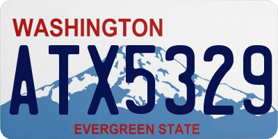 WA license plate ATX5329