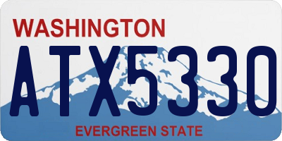 WA license plate ATX5330