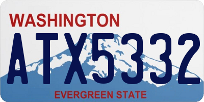 WA license plate ATX5332