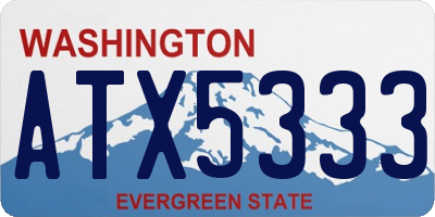 WA license plate ATX5333