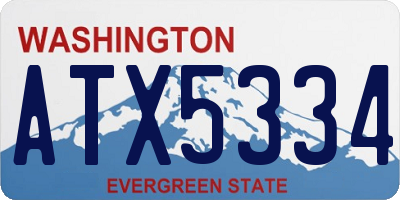 WA license plate ATX5334