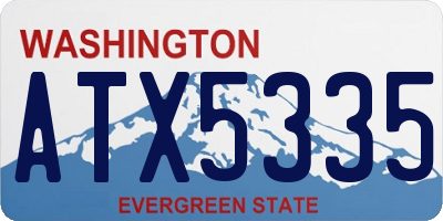 WA license plate ATX5335