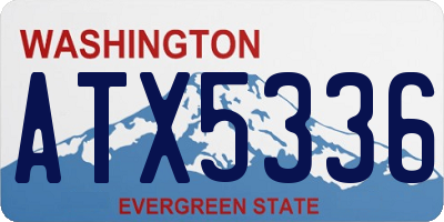 WA license plate ATX5336