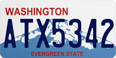 WA license plate ATX5342
