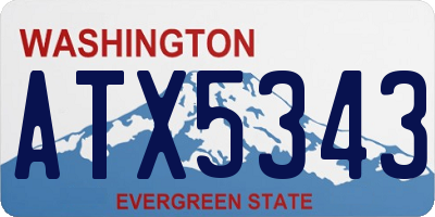 WA license plate ATX5343