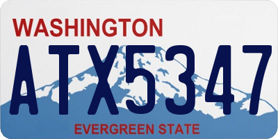WA license plate ATX5347