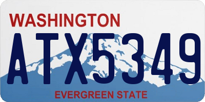 WA license plate ATX5349