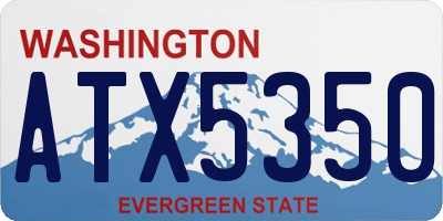 WA license plate ATX5350