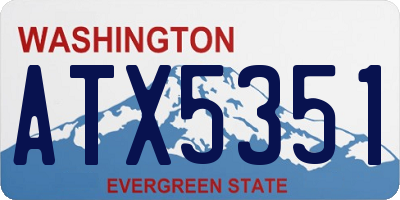 WA license plate ATX5351
