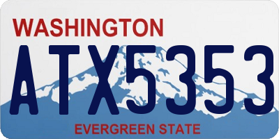 WA license plate ATX5353