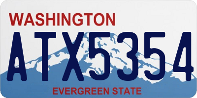WA license plate ATX5354