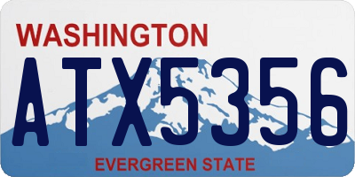 WA license plate ATX5356