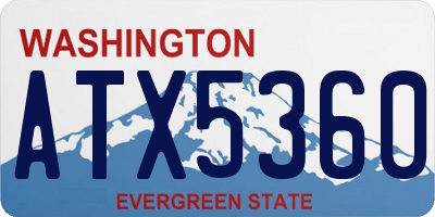 WA license plate ATX5360