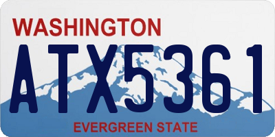 WA license plate ATX5361
