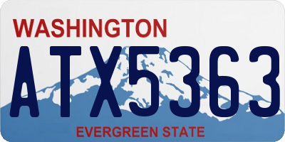WA license plate ATX5363