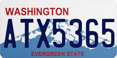 WA license plate ATX5365