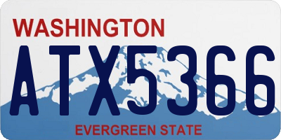 WA license plate ATX5366