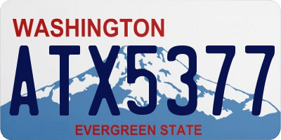 WA license plate ATX5377