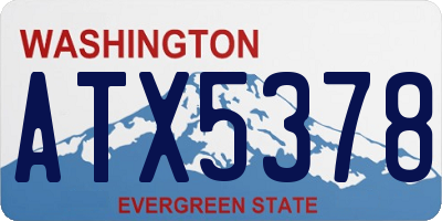 WA license plate ATX5378