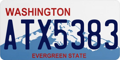 WA license plate ATX5383