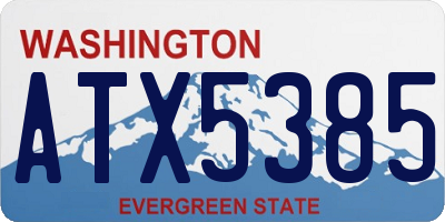 WA license plate ATX5385