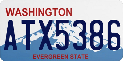 WA license plate ATX5386