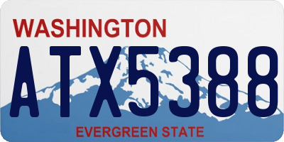 WA license plate ATX5388