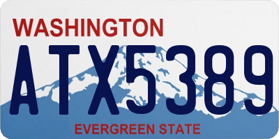 WA license plate ATX5389