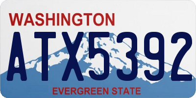 WA license plate ATX5392