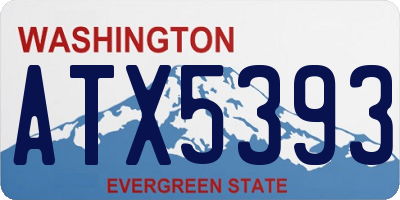 WA license plate ATX5393