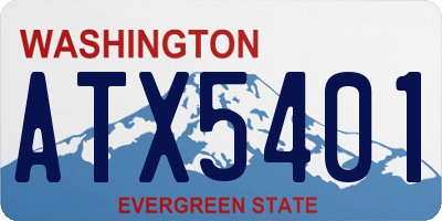 WA license plate ATX5401