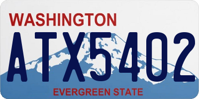 WA license plate ATX5402