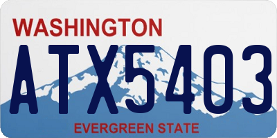 WA license plate ATX5403